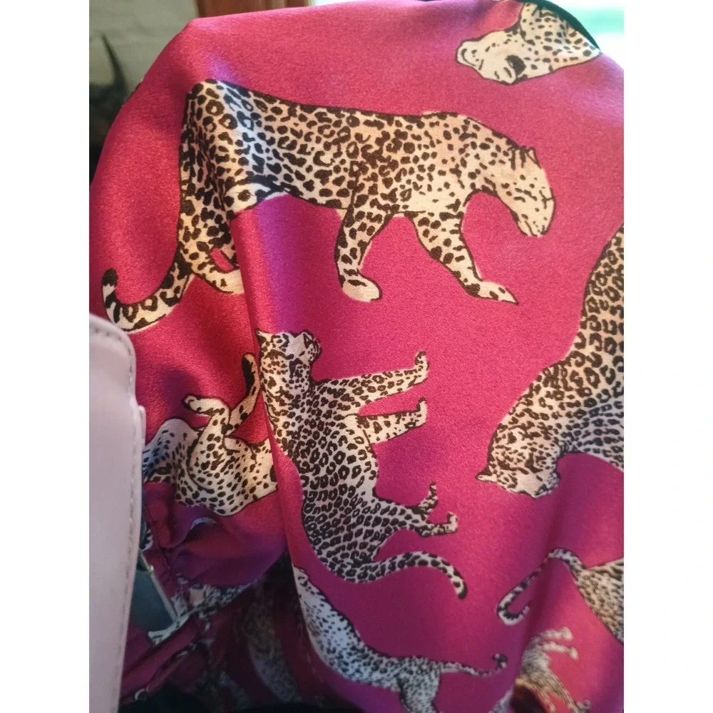 Ann Taylor Loft - Tigers Hot Pink Fushia Sleep Pants Drawstring Size Small Silky